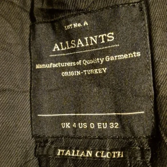 All Saints Ombre Tula Coat Sz.0 NWT Black - Picture 3 of 6